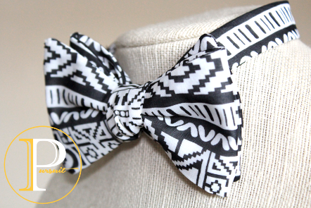 Black and White Aztec Pursuit By Ivery bowtie