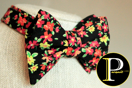 Black Floral Pursuit By Ivery Bowtie